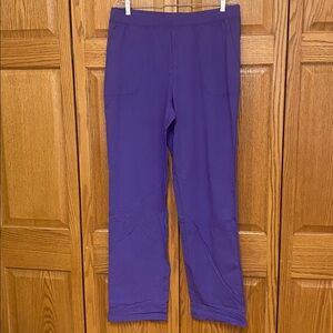 Denim & Co Active Purple French Terry Pants Womens Large Tall NWT
